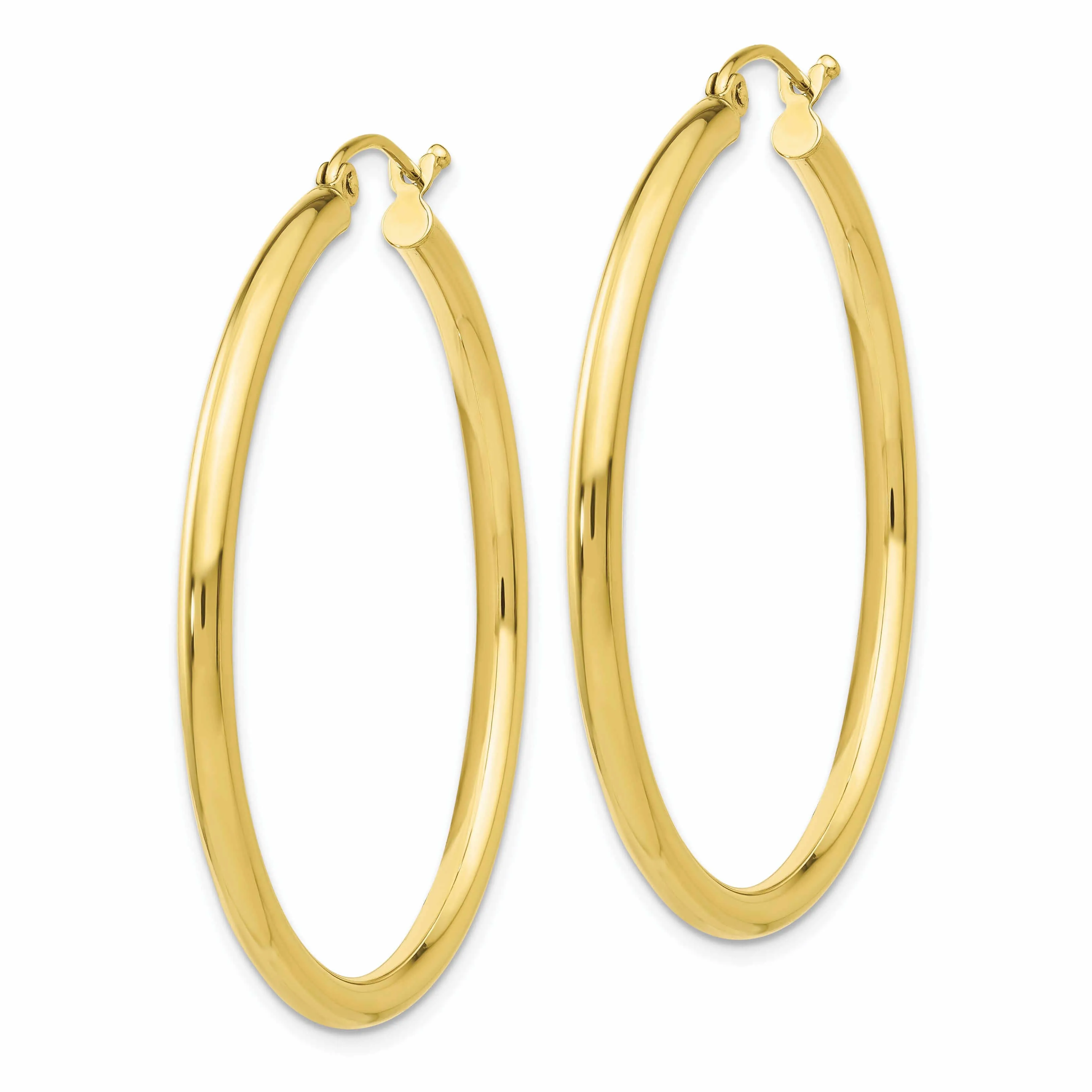 10k Yellow Gold Polished 2.5MM Hollow Hoop Earring