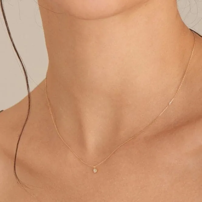 14ct Gold Magma Single Diamond Necklace NAU004-02YG
