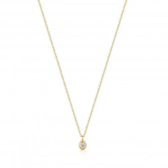 14ct Gold Magma Single Diamond Necklace NAU004-02YG