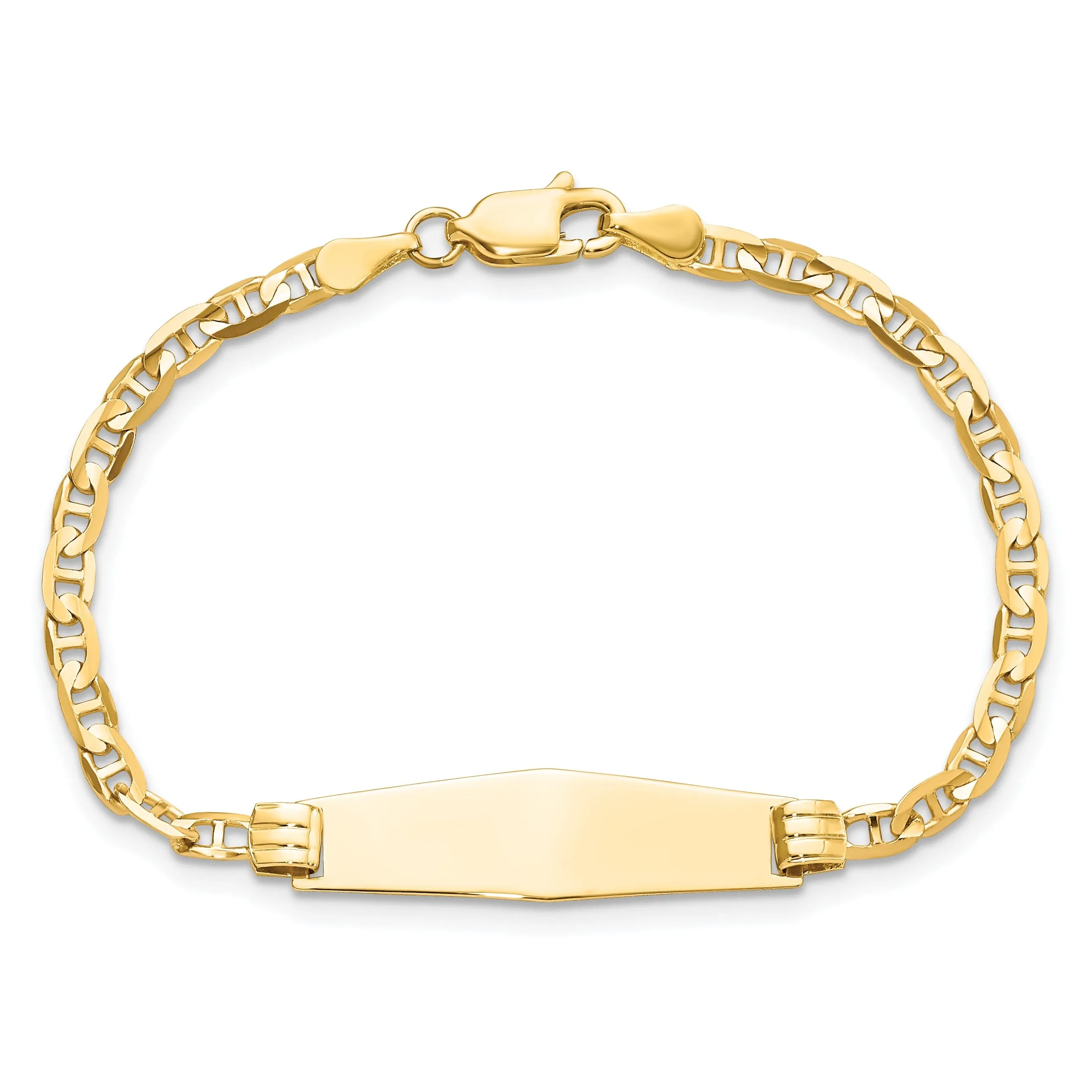 14K Yellow Gold Anchor Link Medical ID Bracelet