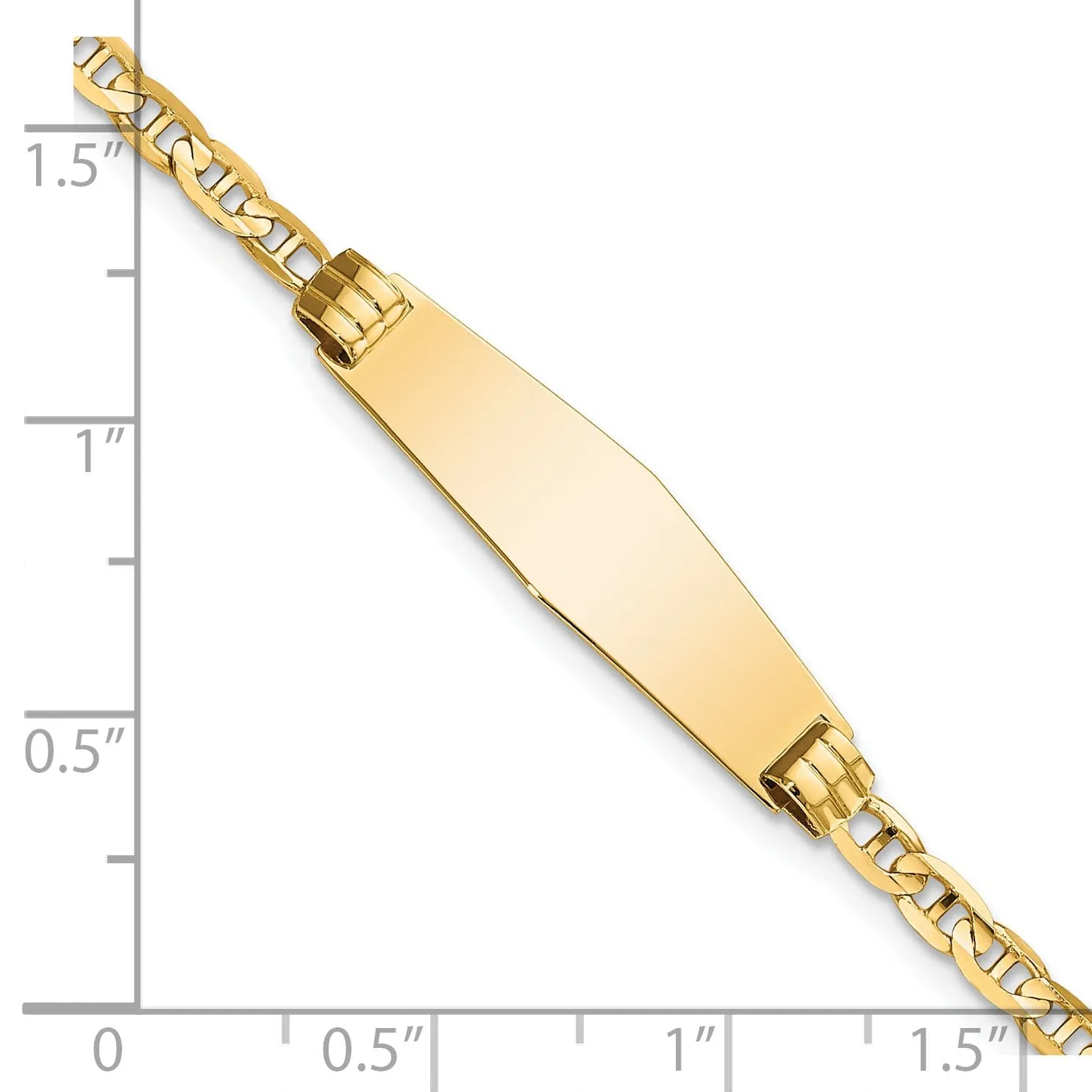 14K Yellow Gold Anchor Link Medical ID Bracelet