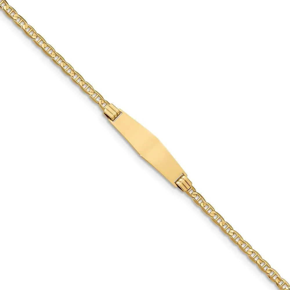 14K Yellow Gold Anchor Link Medical ID Bracelet