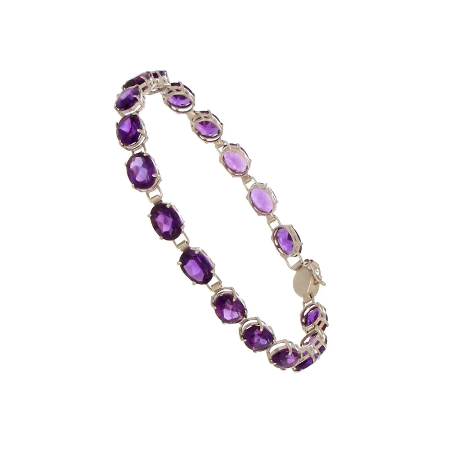 14kt white gold Amethyst bracelet
