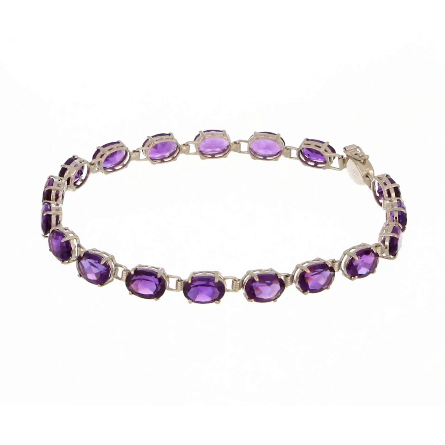 14kt white gold Amethyst bracelet