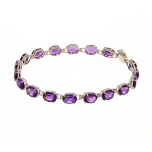 14kt white gold Amethyst bracelet