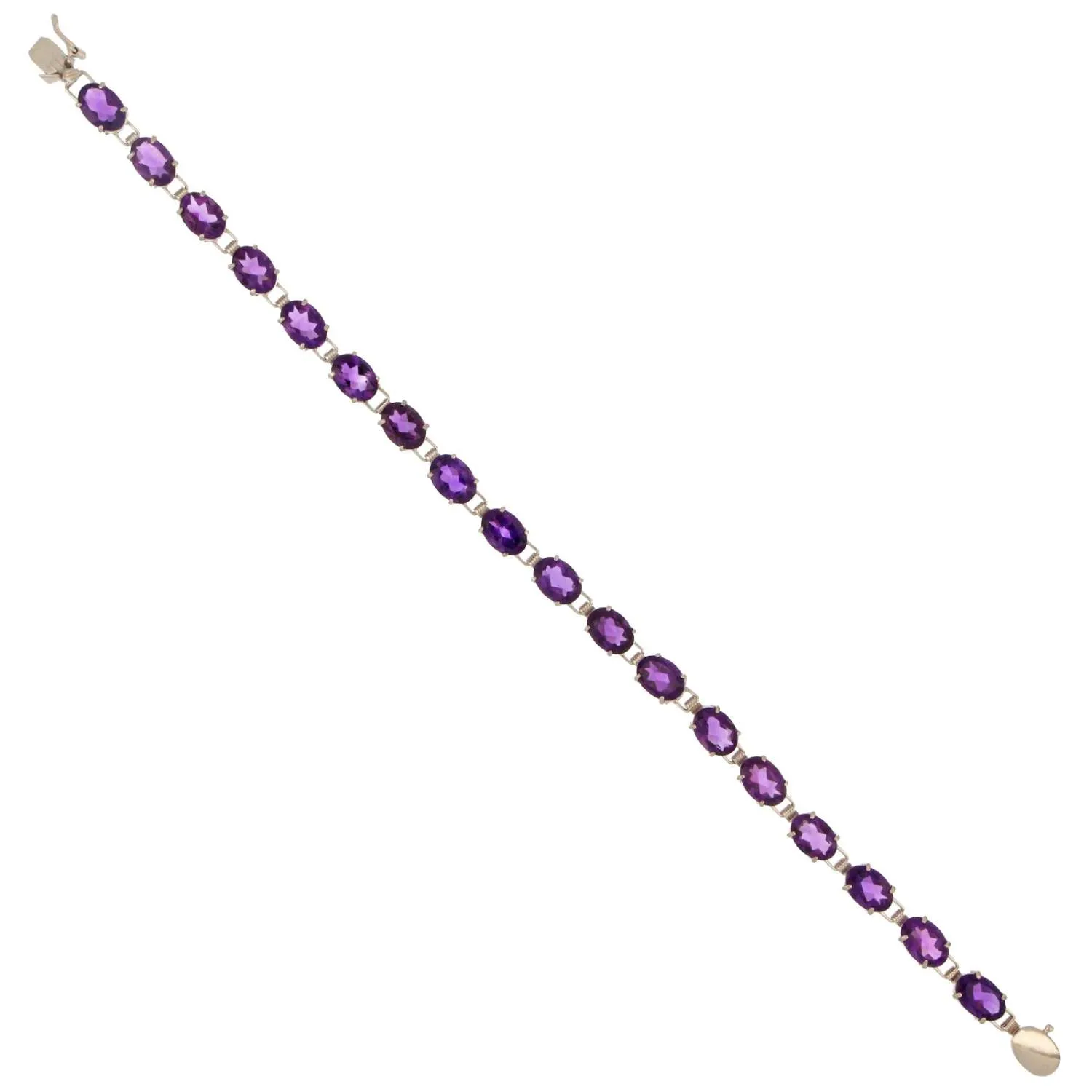 14kt white gold Amethyst bracelet