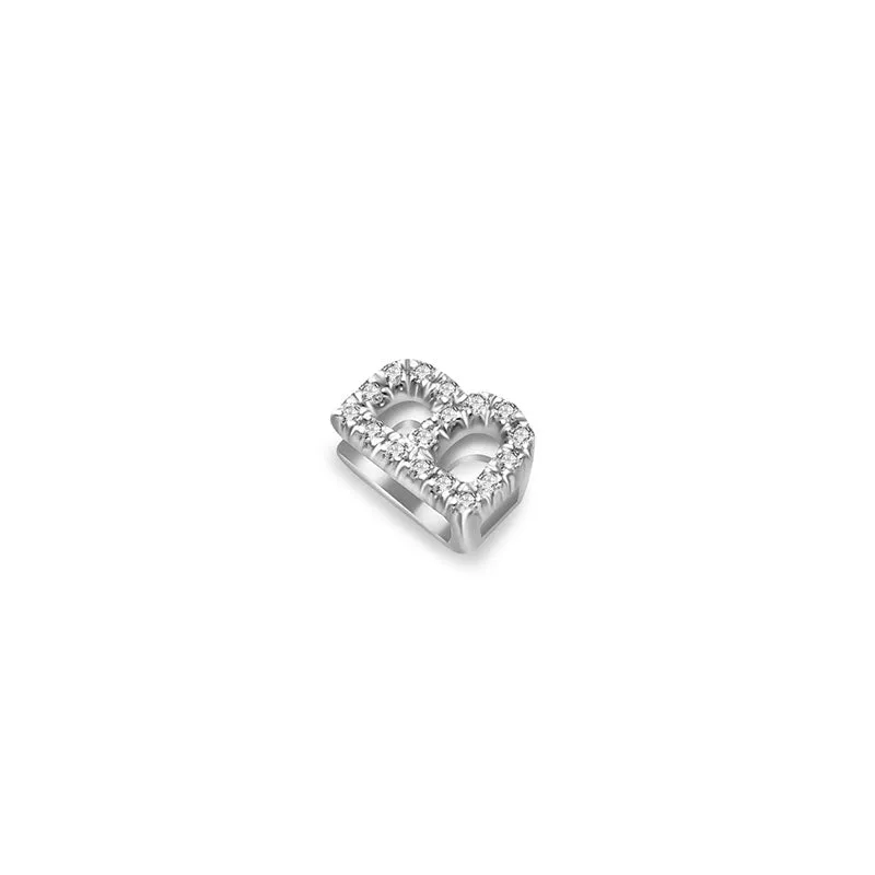 18k Gold Initial Letter "B" Diamond Pandent   Necklace