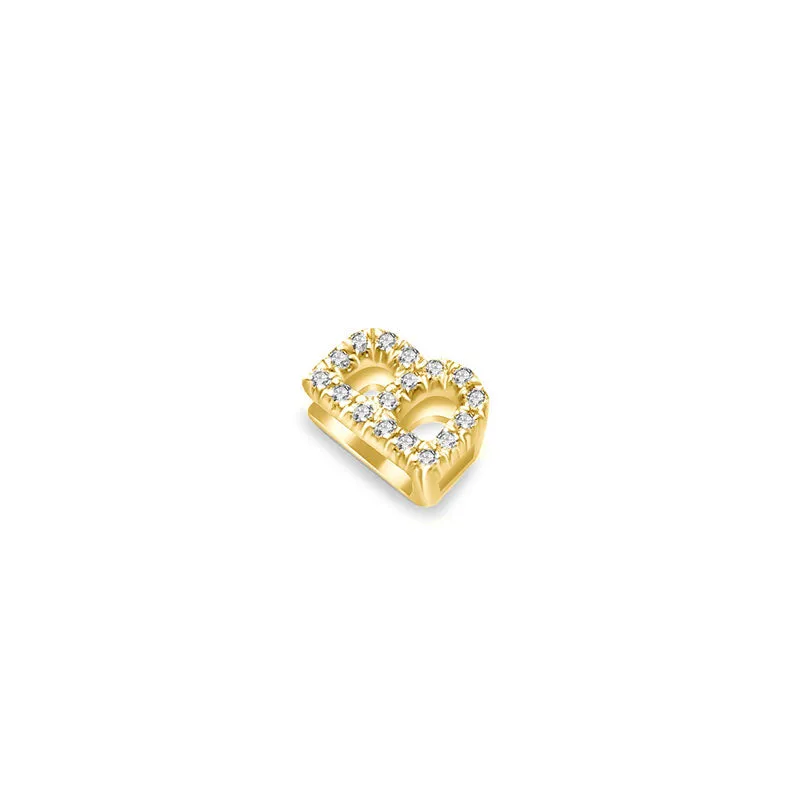 18k Gold Initial Letter "B" Diamond Pandent   Necklace