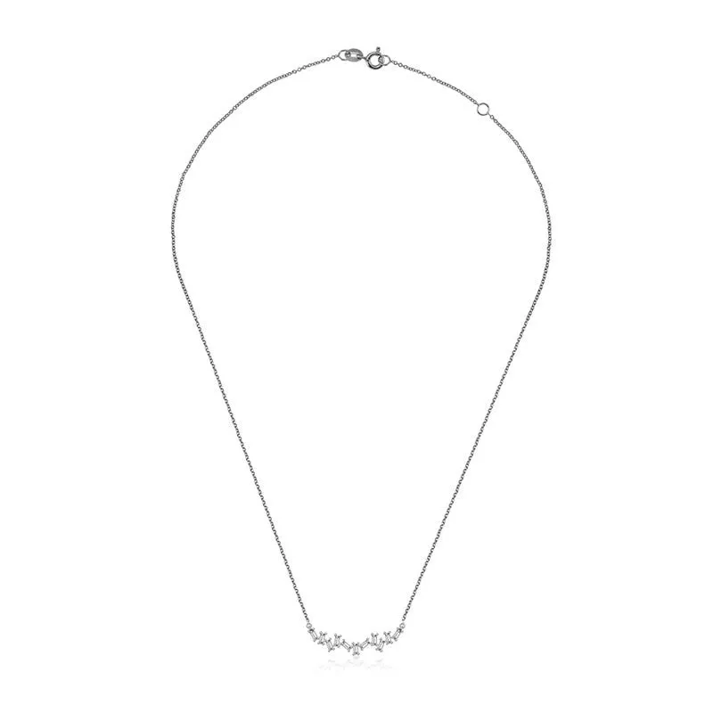 18k Gold Irregular Shape Diamond Necklace