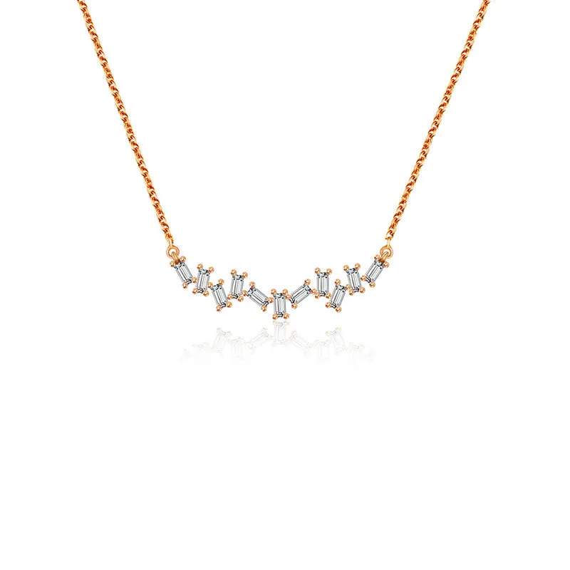 18k Gold Irregular Shape Diamond Necklace
