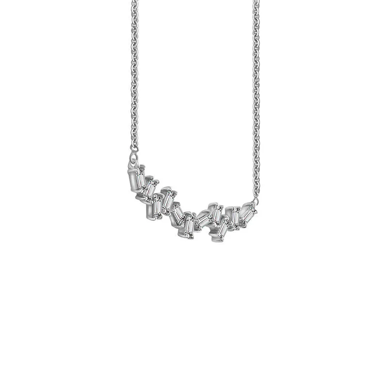 18k Gold Irregular Shape Diamond Necklace