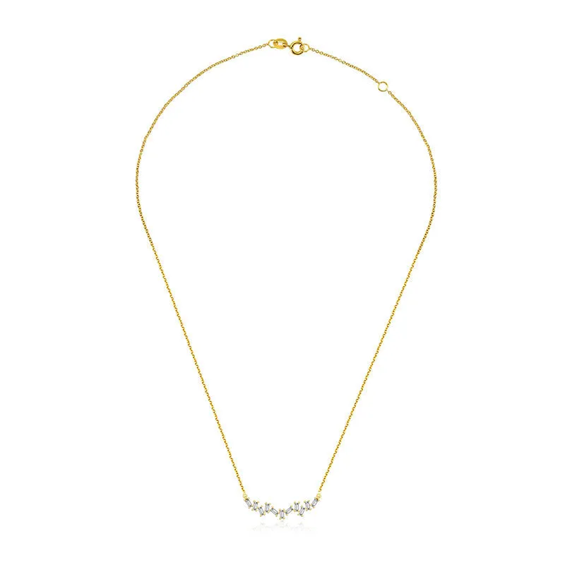 18k Gold Irregular Shape Diamond Necklace