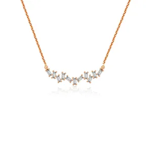 18k Gold Irregular Shape Diamond Necklace