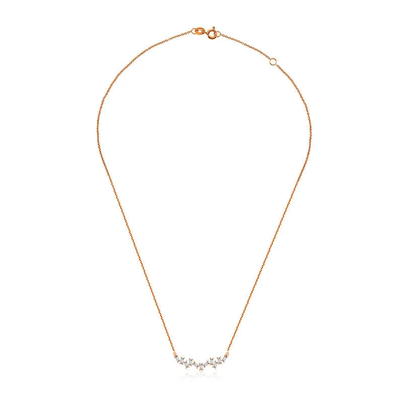 18k Gold Irregular Shape Diamond Necklace