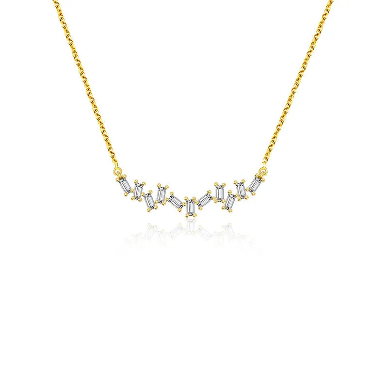 18k Gold Irregular Shape Diamond Necklace