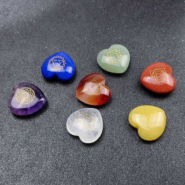 7 Chakra Healing Hearts Crystal Box