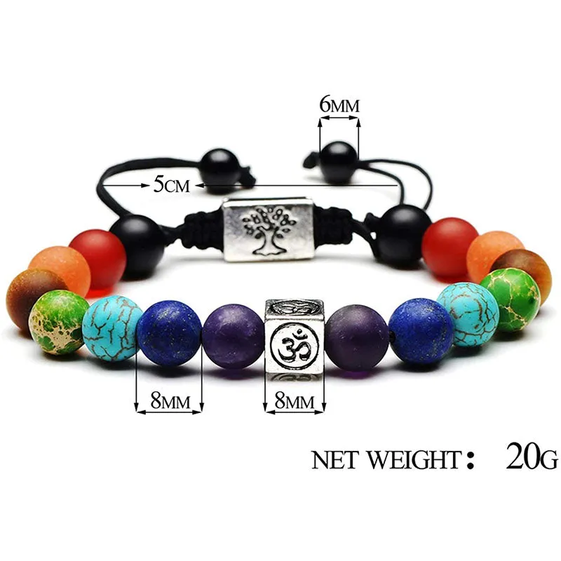 7 Chakra Tree of Life & Om Charm Bracelet