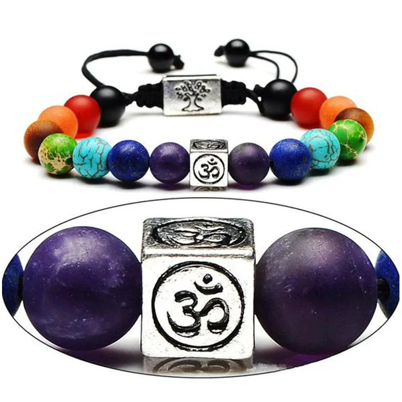 7 Chakra Tree of Life & Om Charm Bracelet