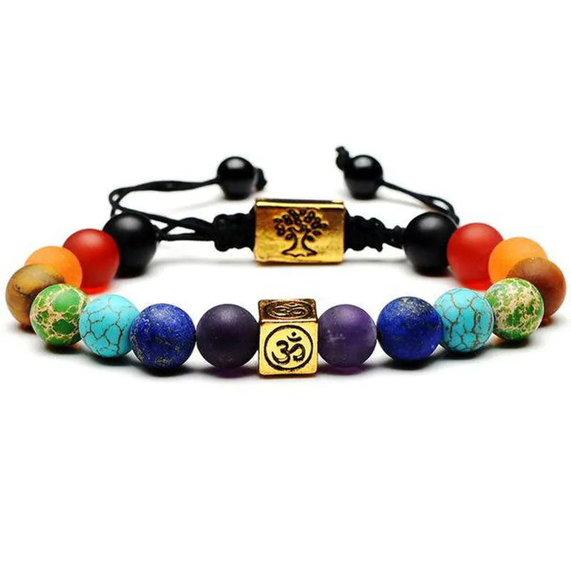 7 Chakra Tree of Life & Om Charm Bracelet