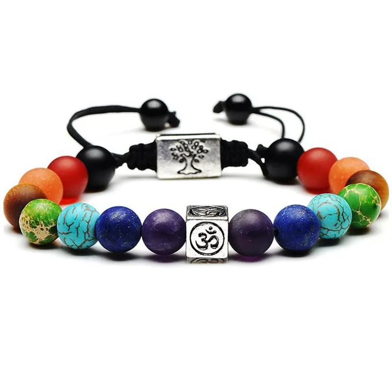 7 Chakra Tree of Life & Om Charm Bracelet
