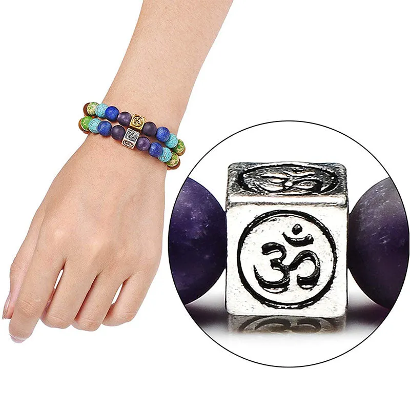 7 Chakra Tree of Life & Om Charm Bracelet