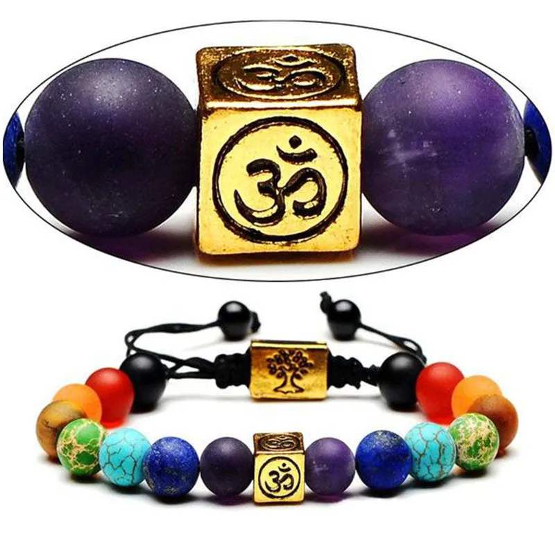 7 Chakra Tree of Life & Om Charm Bracelet