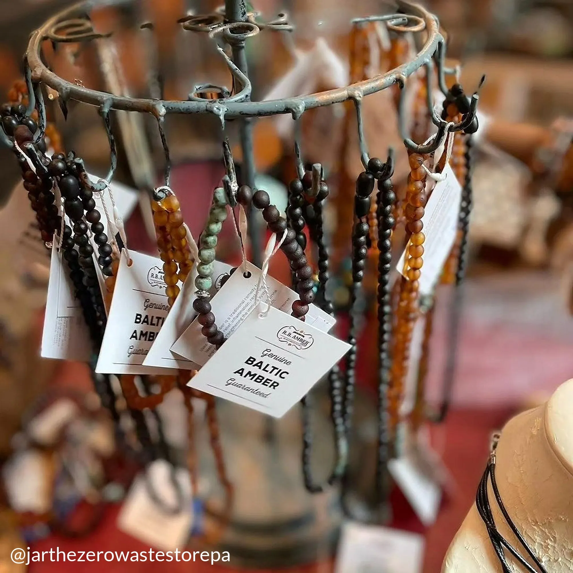 Adults | Sterling Silver   Raw Cognac Amber Necklace