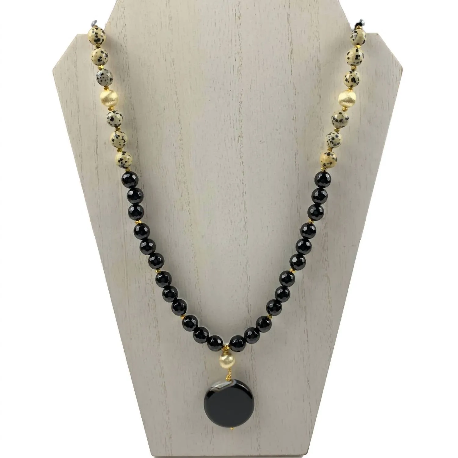 Ali & Bird Jewelry - Onyx Dalmation Stone Necklace