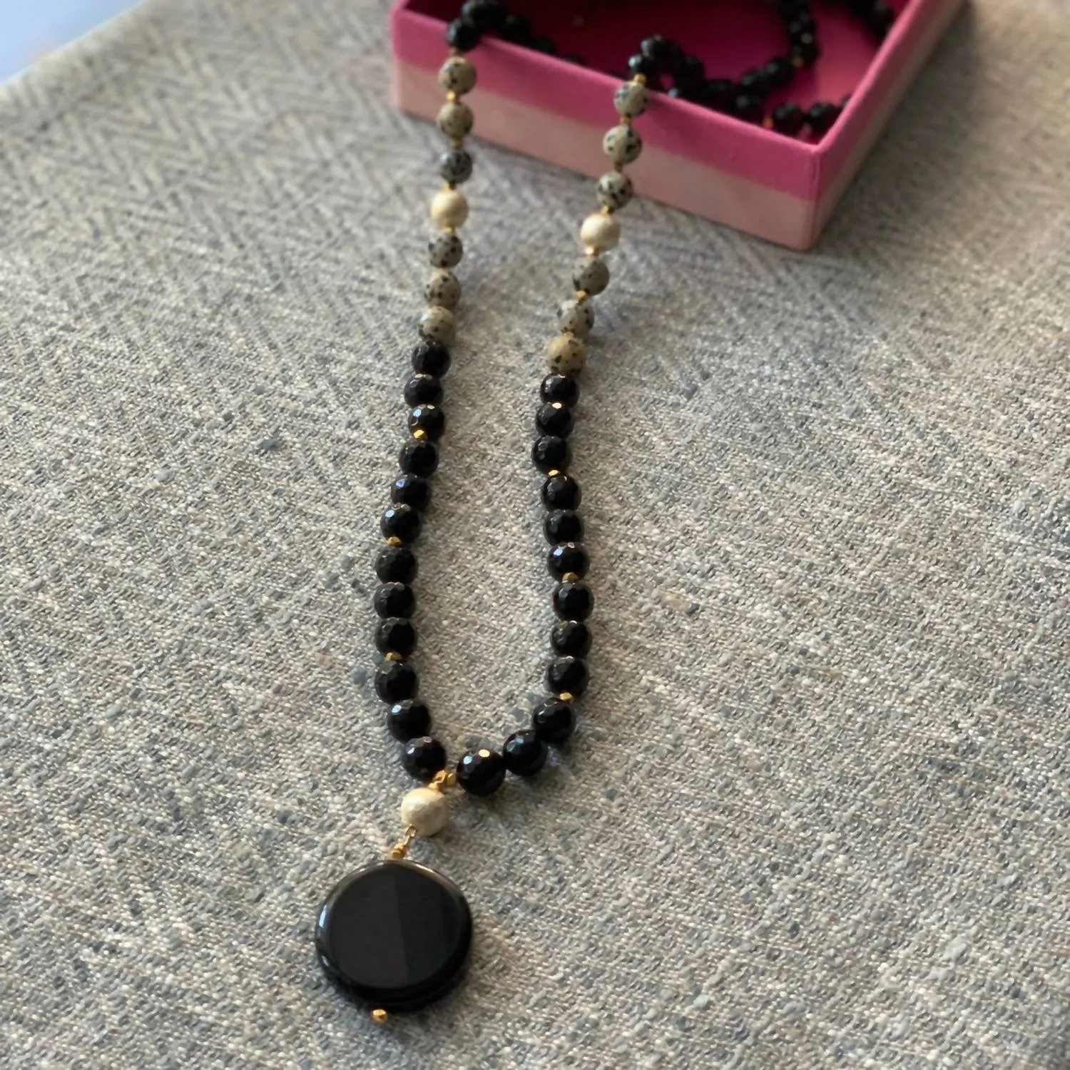 Ali & Bird Jewelry - Onyx Dalmation Stone Necklace