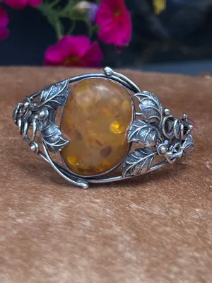 Amber and Sterling Bracelet