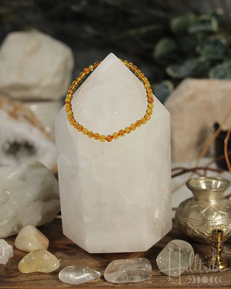 Amber Gemstone Power Bracelet 4-5mm