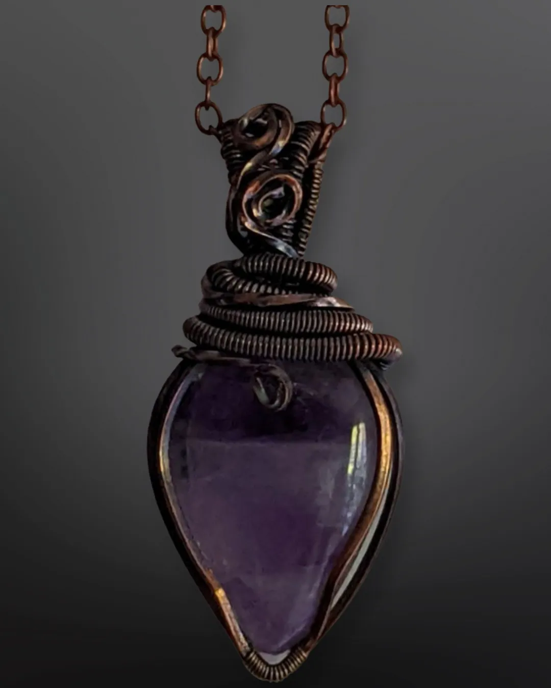Amethyst Copper Necklace- Echo of a Stone