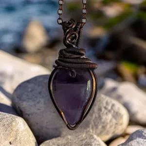 Amethyst Copper Necklace- Echo of a Stone