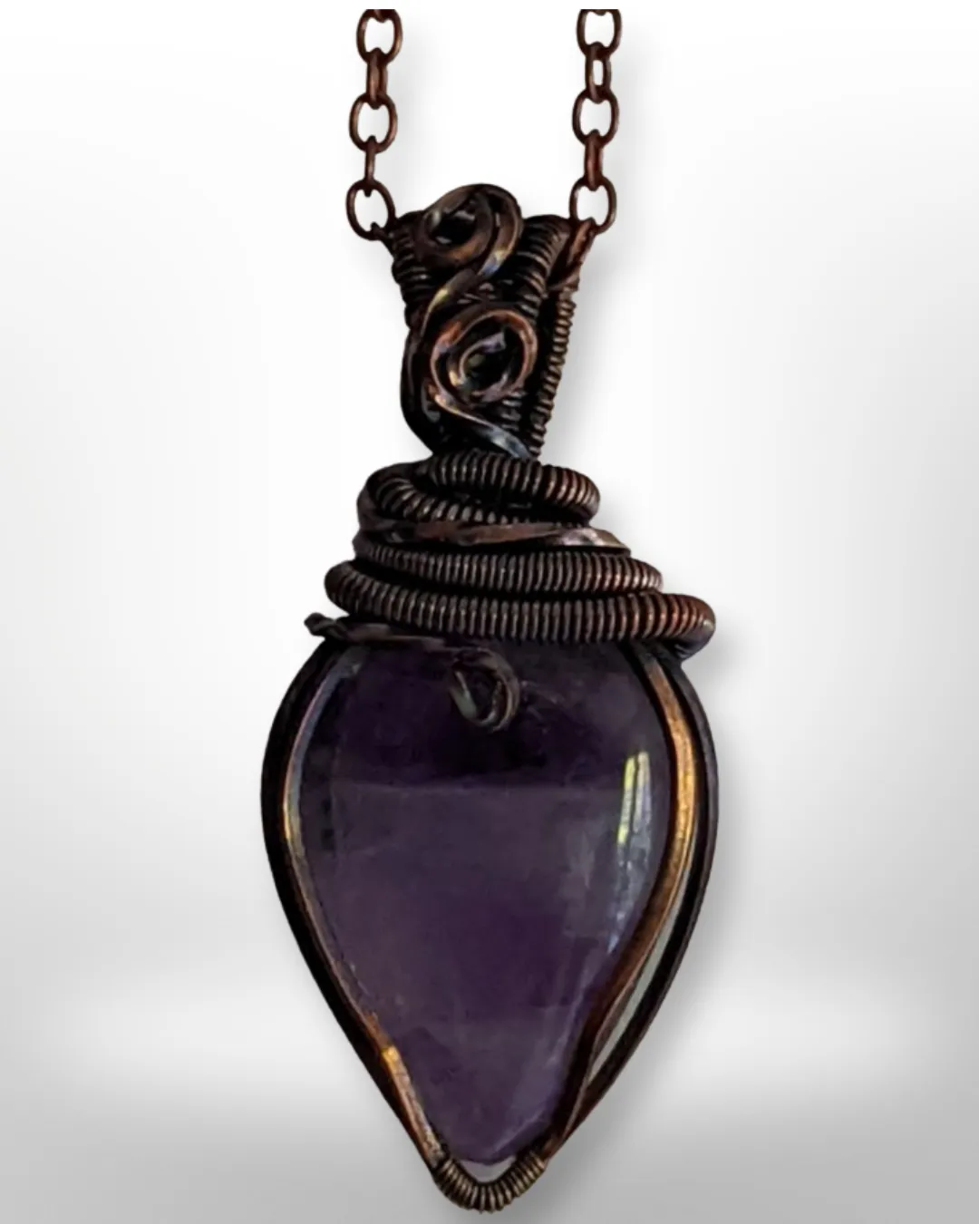 Amethyst Copper Necklace- Echo of a Stone