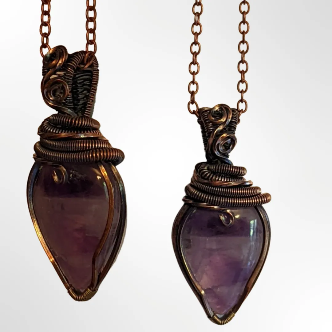 Amethyst Copper Necklace- Echo of a Stone