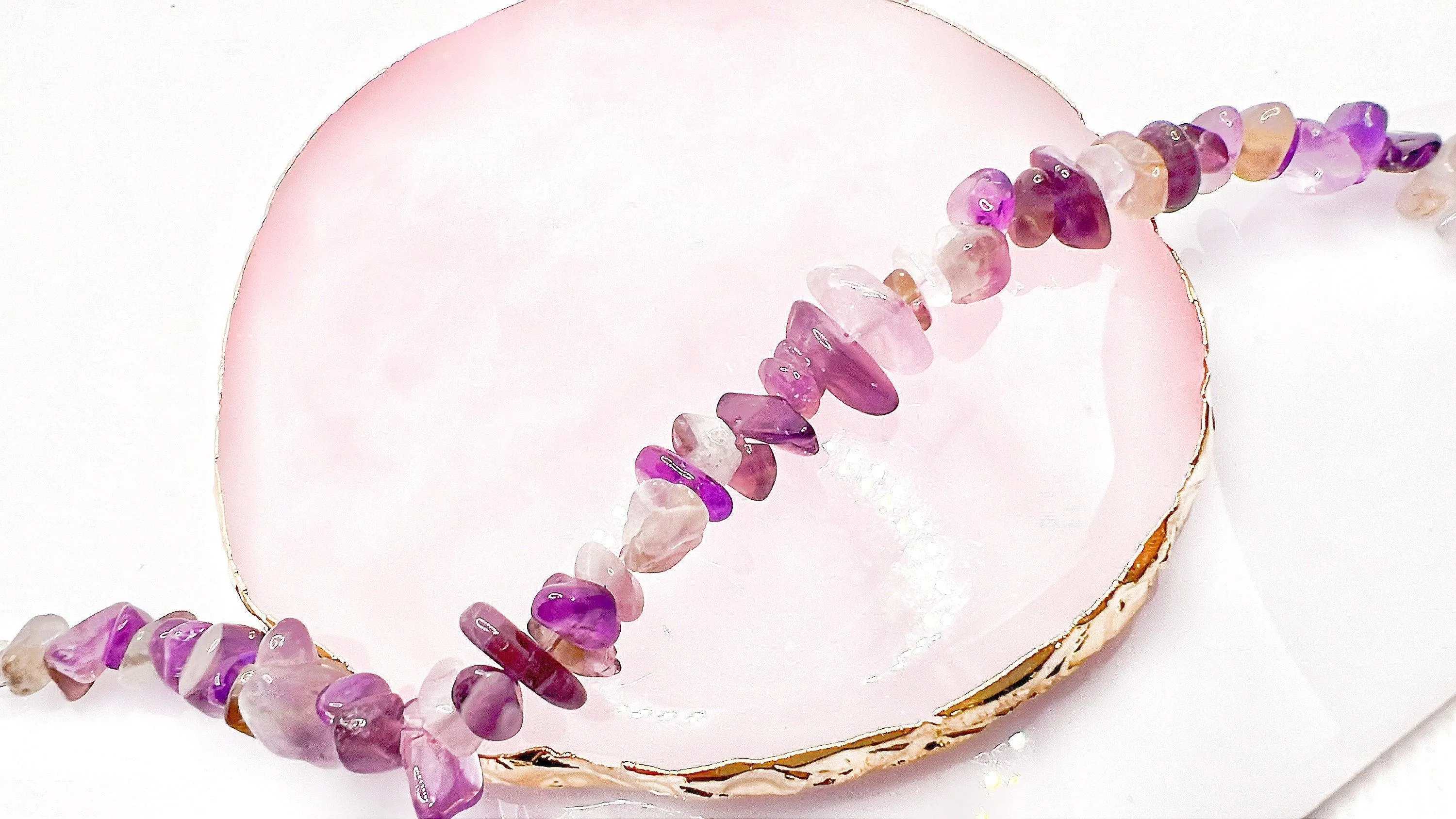 Amethyst Crystal Raw Chip Bracelet