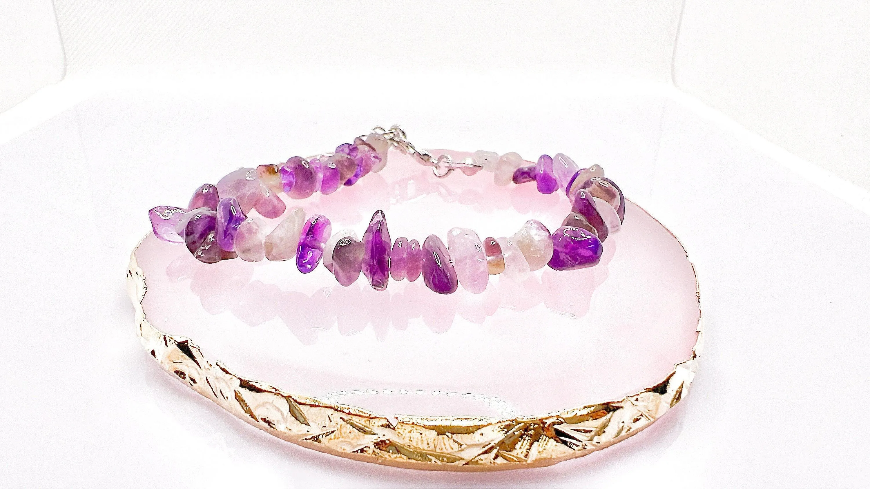 Amethyst Crystal Raw Chip Bracelet