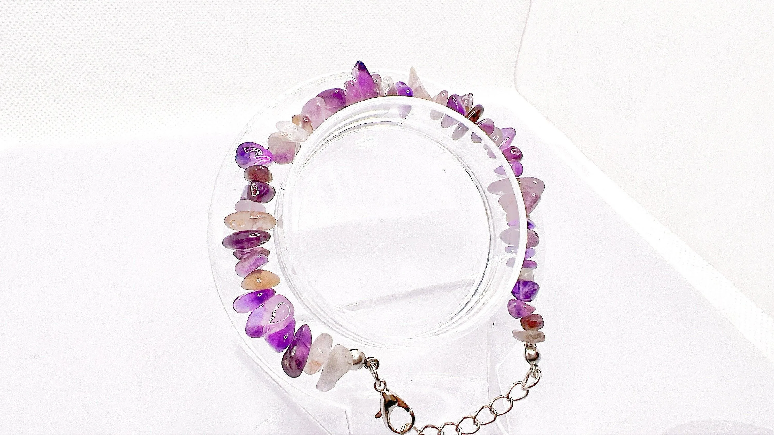 Amethyst Crystal Raw Chip Bracelet