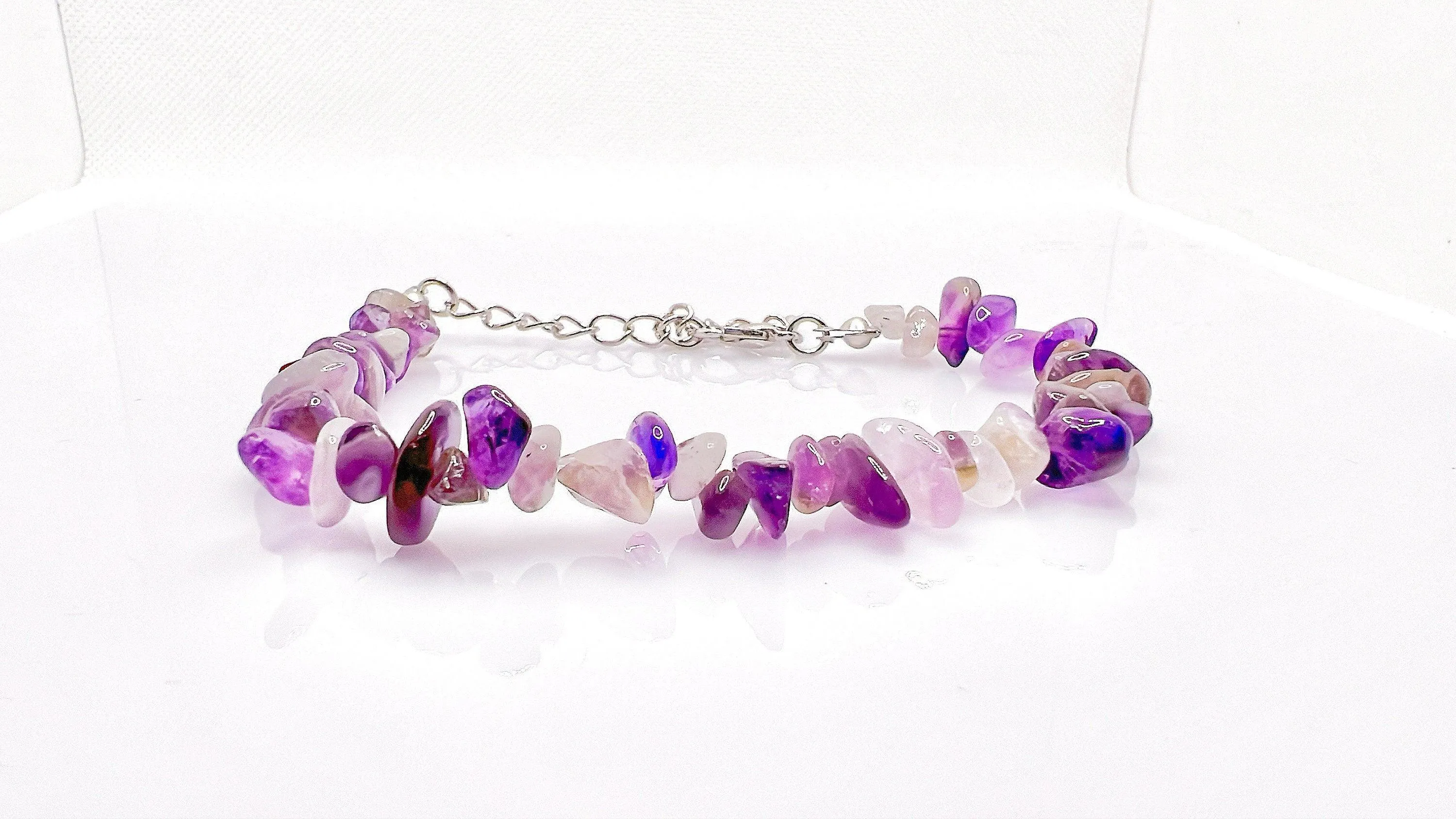 Amethyst Crystal Raw Chip Bracelet