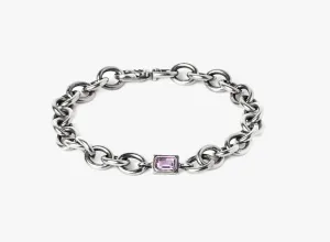 AMETHYST GEMSTONE / STERLING SILVER BRACELET 366