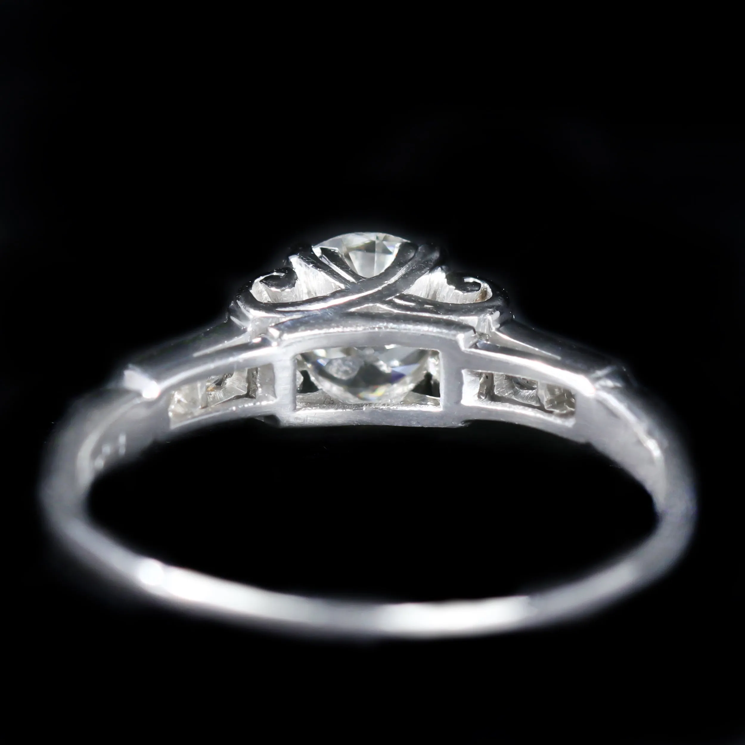 Art Deco 0.69 Carat Old European Cut Diamond Engagement Ring