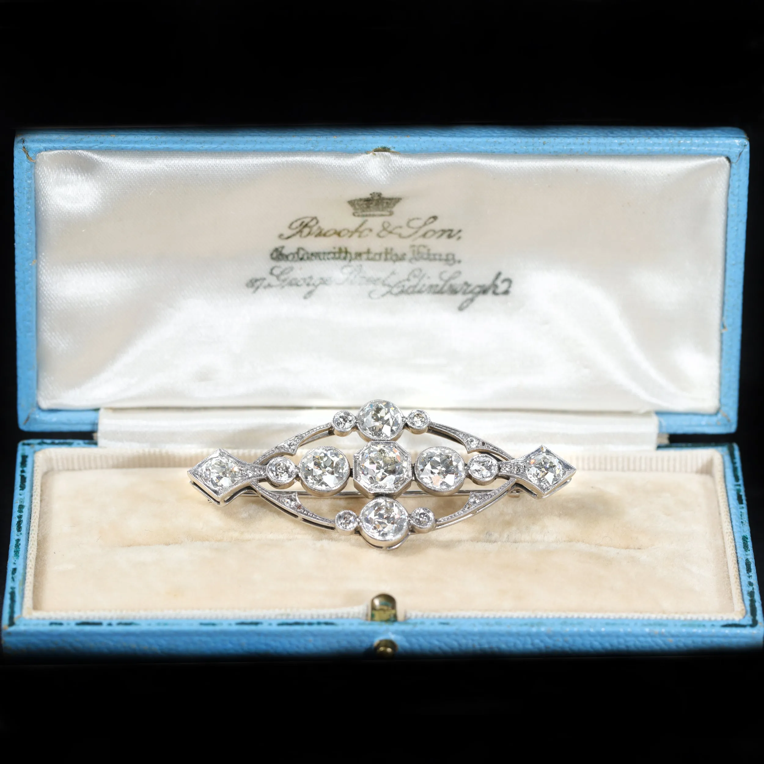 Art Deco Brook & Son Platinum 8.28 CTW Diamond Brooch