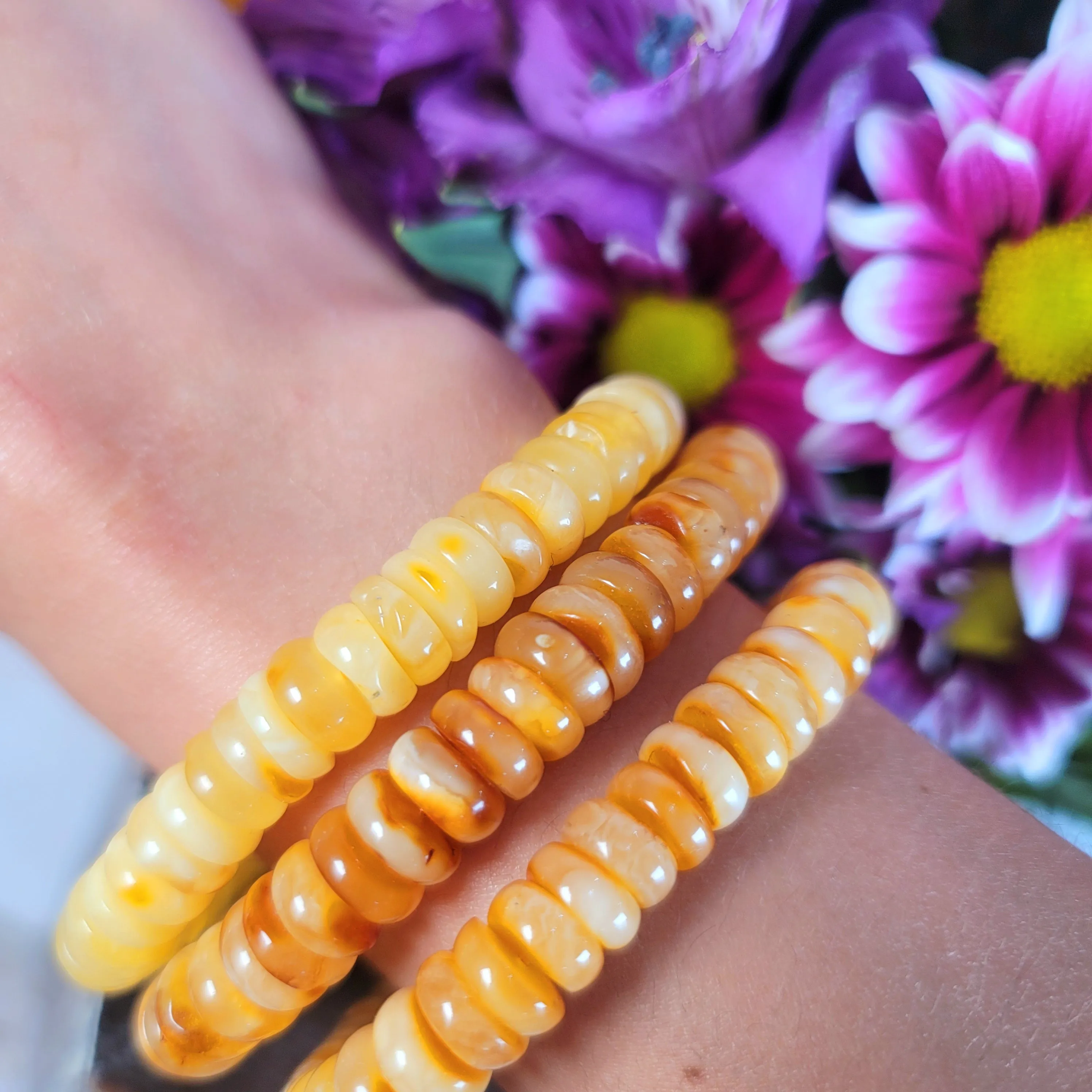 Baltic Amber Rondell Bracelet for Joy and Optimism