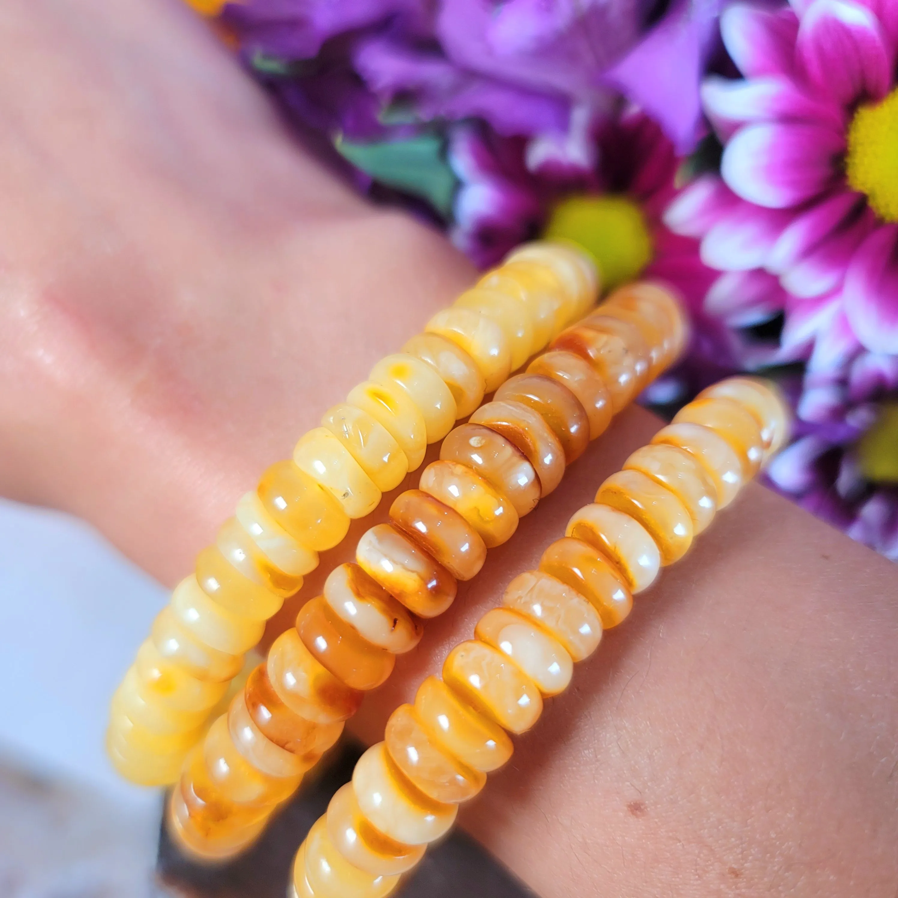 Baltic Amber Rondell Bracelet for Joy and Optimism