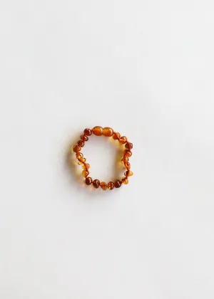 CanyonLeaf Kids Amber Bracelet, Polished Cognac