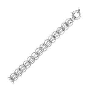 Circle and V Link Design Bracelet