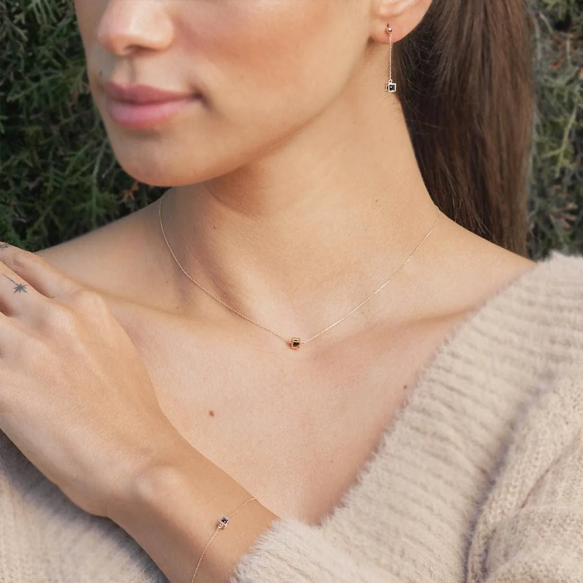 Cube Onyx Necklace