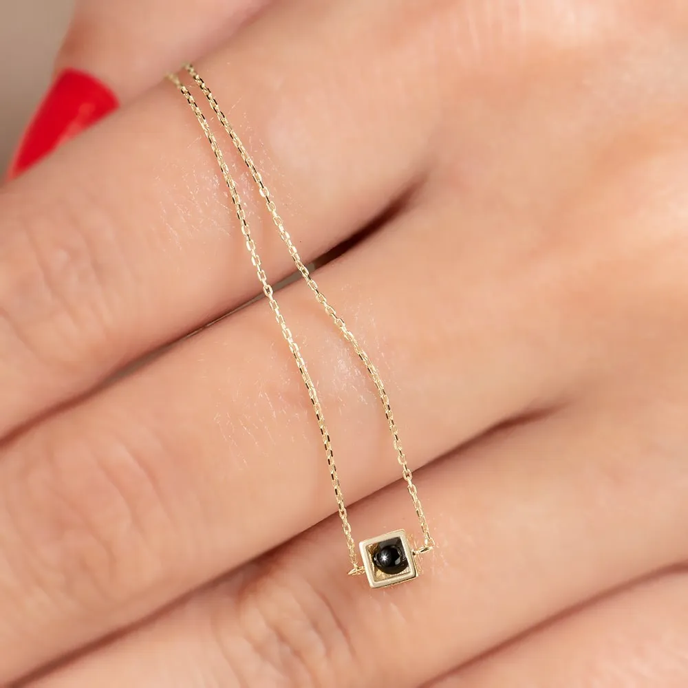 Cube Onyx Necklace