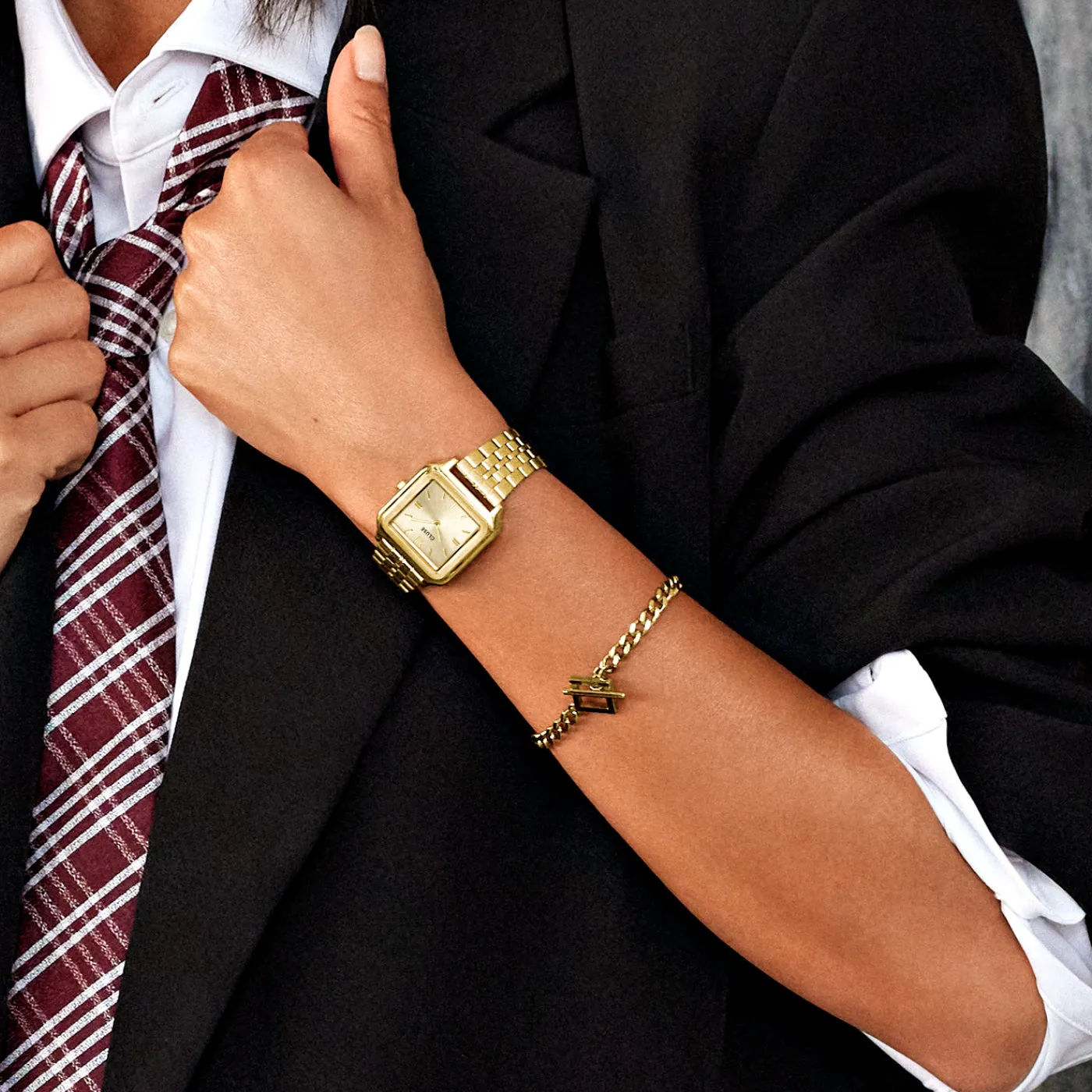 Essentielle Denim Chain Bracelet, Gold Colour