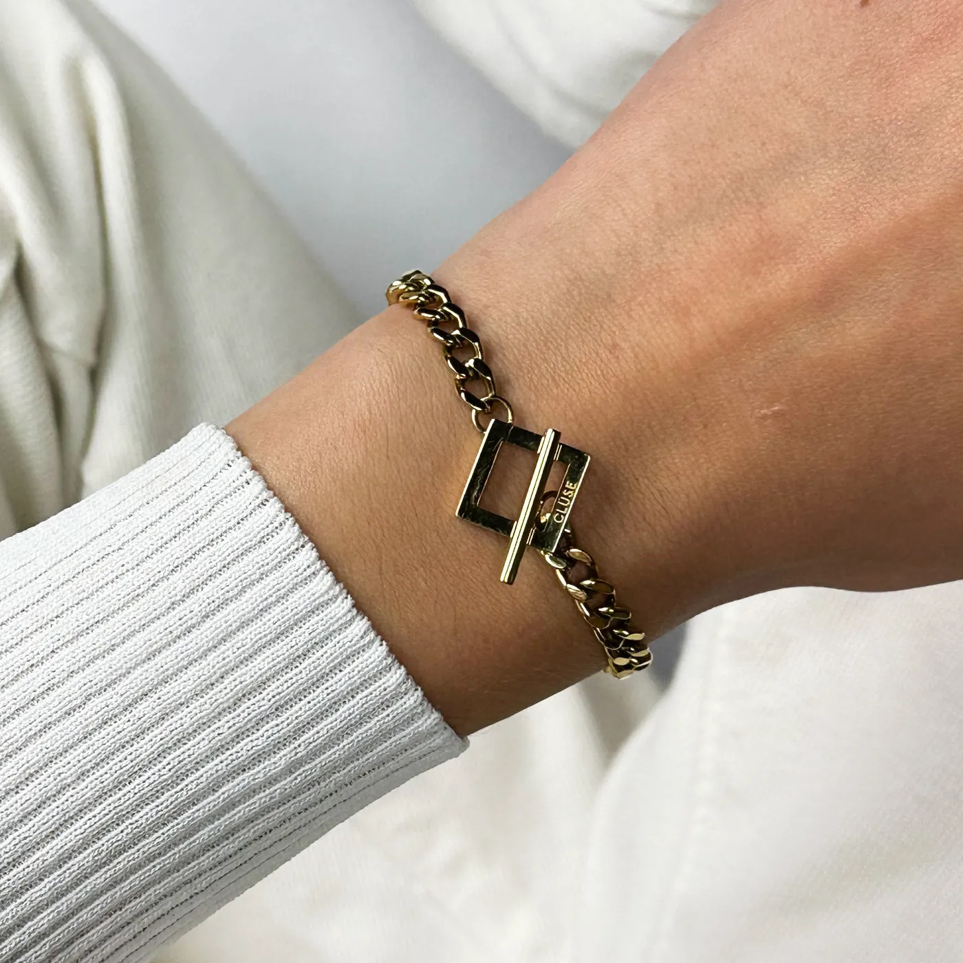 Essentielle Denim Chain Bracelet, Gold Colour